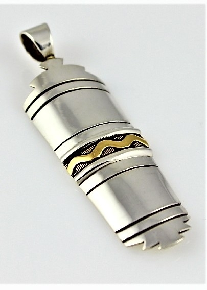 Anhnger, 14 Kt. Gold auf Silber, Silent Waterwave, Navajo Art