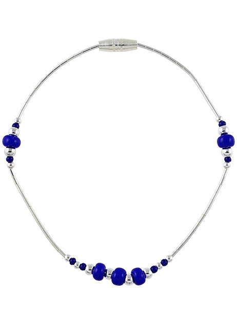 Kette, Liquidsilber, Lapislazuli, Aranged Beads, Heishi Art