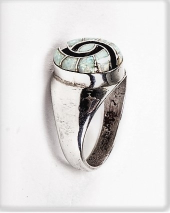 Ring, Silber, Zuchtopal, Amy's Butterflay, Zuni Art, US-Gr. 10; 10,5; 11