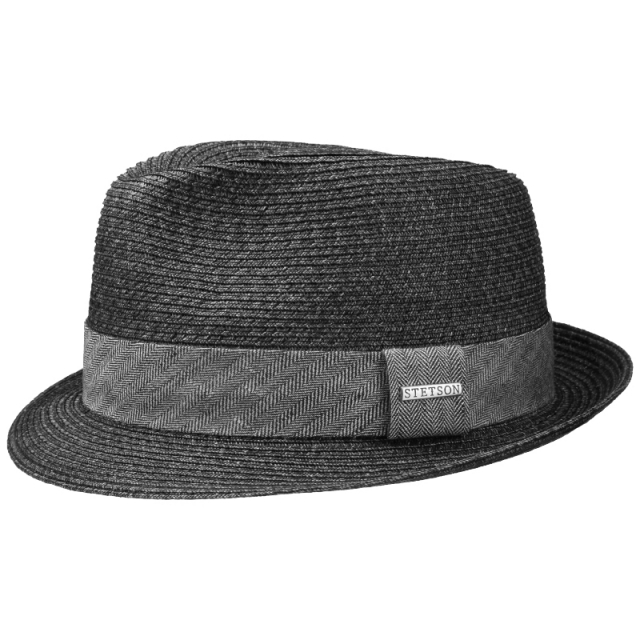 Stetson Strohhut Raidton Toyo - anthrazit in Gr. S, XL und XXL