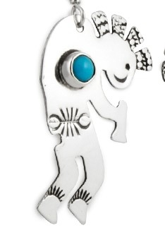 Anhnger, Silber. Trkis*, Kokopelli, Navajo Art