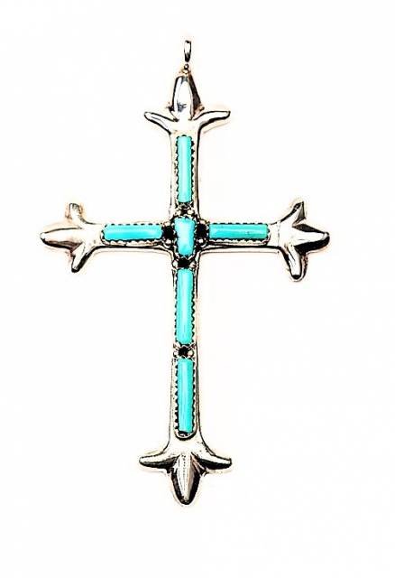 Anhnger, Silber, Trkis*, The Cross, Navajo Art,  neuer Preis 78,00 