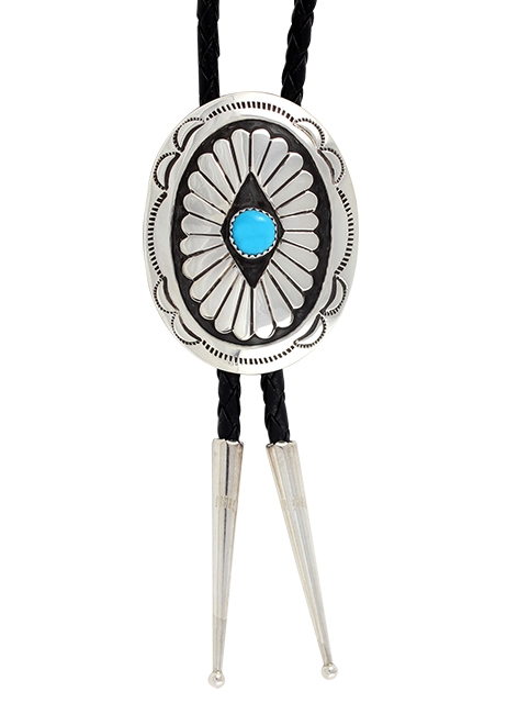 Bolo Tie Beamy Concho, Navajo Art - Trkis*