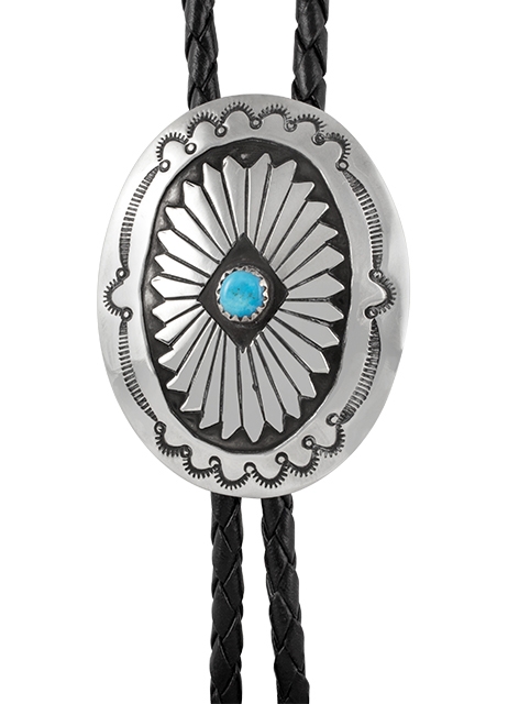 Bolo Tie Beamy Concho, Navajo Art - Trkis*