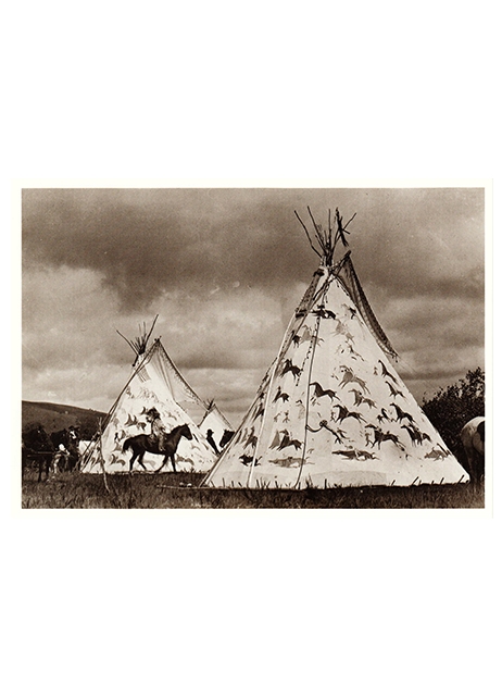 Postkarte Sioux Teepees Fort Yales