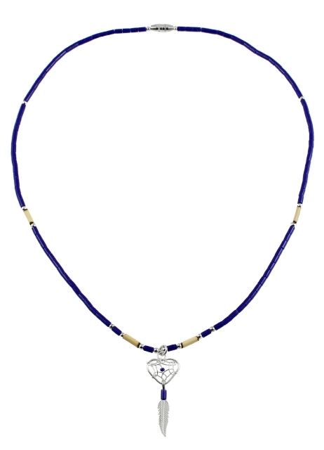 Kette, Silber, Lapislazuli, Heart Catcher, Southwest Art